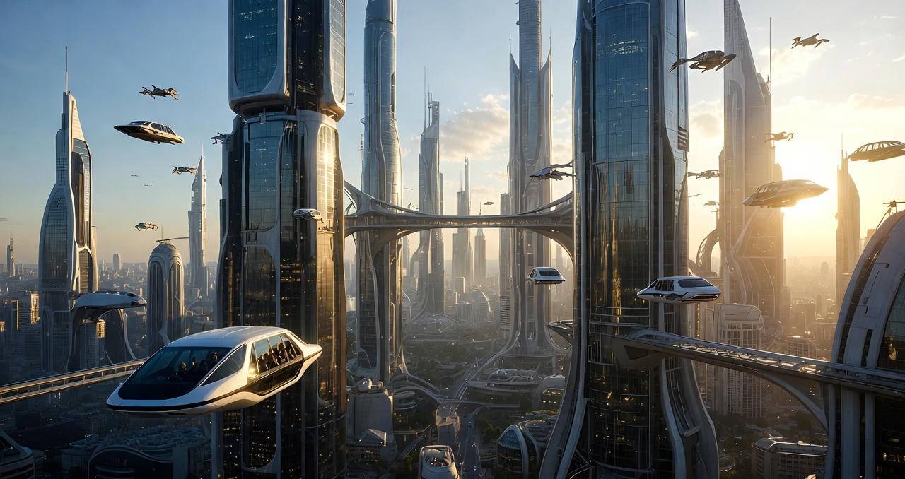 Flying Vehicles and Elevated Metropolises: A 2050+ Vision