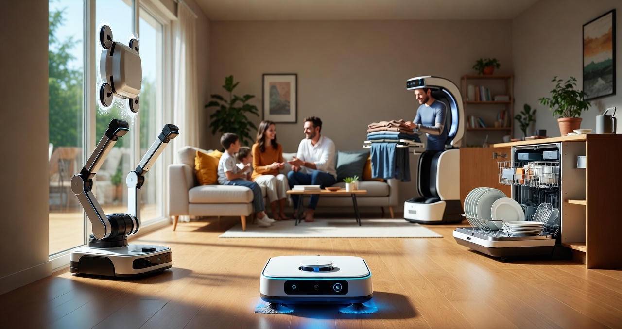 Futuristic Cleaning Gadgets – Next-Gen Smart Home Devices Concept