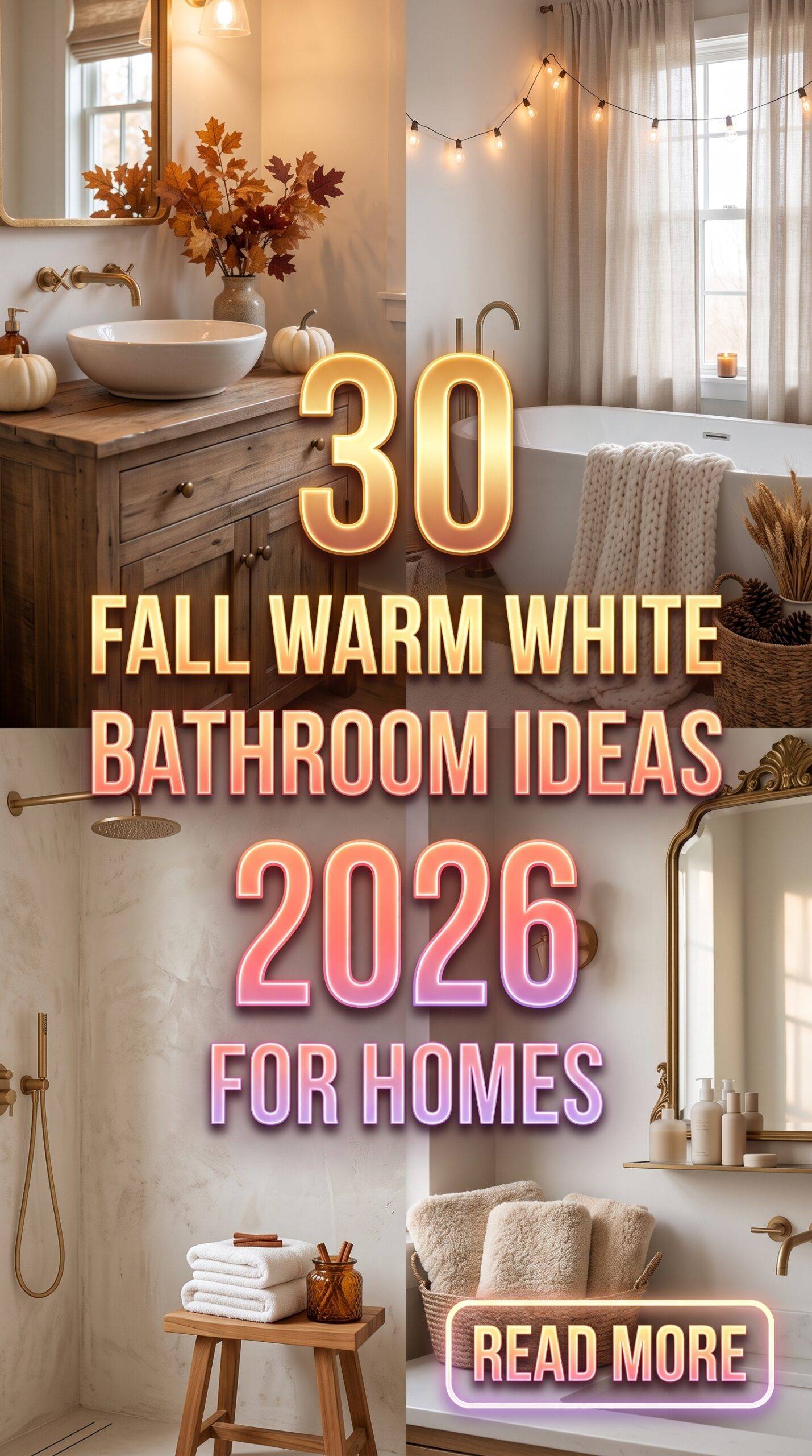 30 Fall Warm White Bathroom Ideas 2026 for Homes Paint Color Inspiration for Small & Primary Baths
