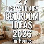 27 Light and Airy Bedroom Ideas 2026 for Homes Fresh Cozy & Aesthetic Summer to Fall Decor