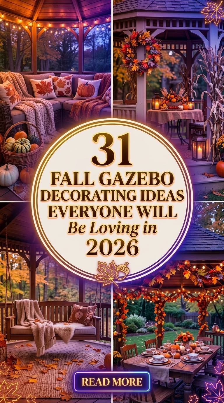 31 Fall Gazebo Decorating Ideas 2026 for Homes Backyard, Patio & Party Garden Inspiration