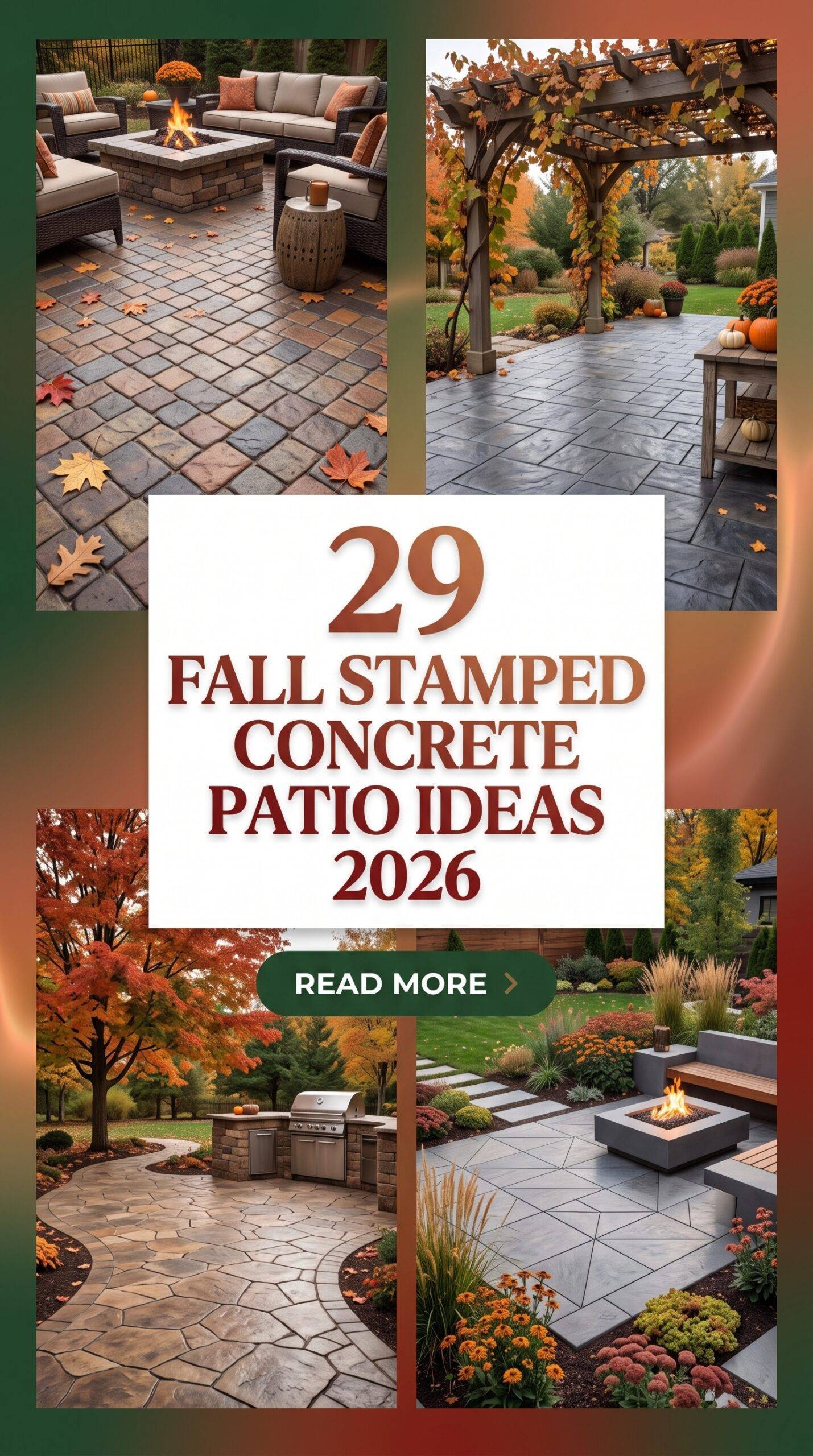 29 Fall Stamped Concrete Patio Ideas 2026 for Homes | Modern Backyards & Outdoor Living