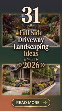 31 Fall Side Driveway Landscaping Ideas 2026 for Homes | Beautiful Curb Appeal Inspiration