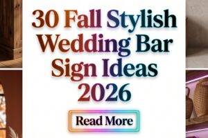 30 Fall Stylish Wedding Bar Sign Ideas 2026 for Weddings | Elegant Reception Inspiration