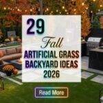 29 Fall Artificial Grass Backyard Ideas 2026 for Homes | Patio, Walkways & Stepping Stone Designs