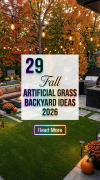 29 Fall Artificial Grass Backyard Ideas 2026 for Homes | Patio, Walkways & Stepping Stone Designs