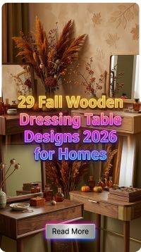 29 Fall Wooden Dressing Table Designs 2026 for Homes | Luxury Bedroom Vanity Inspiration