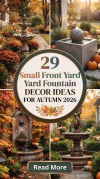 29 Fall Small Front Yard Fountain Decor Ideas 2026 for Homes | Serene Entryway Inspiration