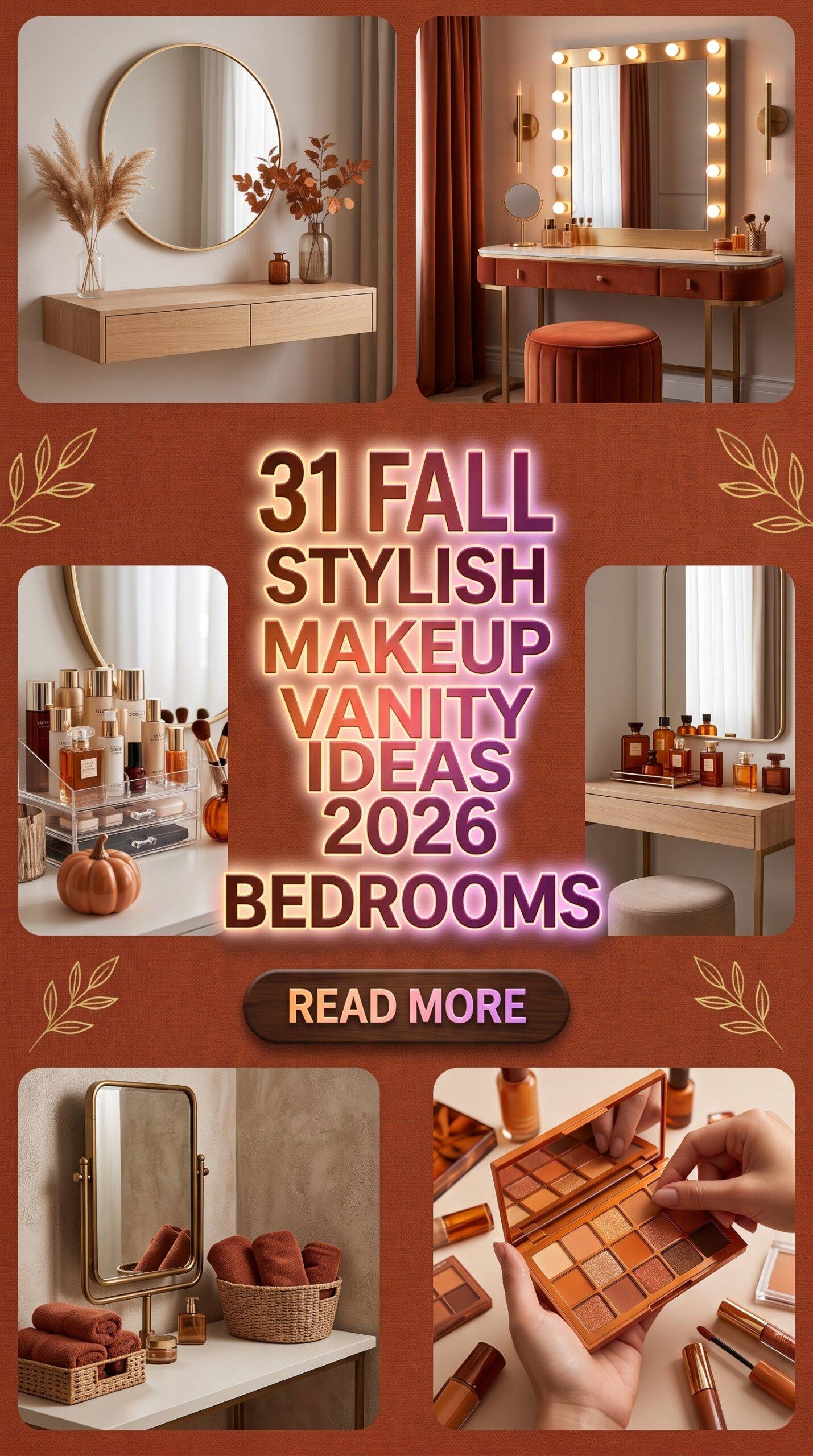 31 Fall Stylish Makeup Vanity Ideas 2026 for Homes | Modern & Small Bedroom Inspiration