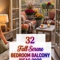 32 Fall Serene Bedroom Balcony Ideas 2026 for Homes | Cozy Outdoor Retreats for Relaxing Evenings