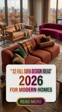 32 Fall Sofa Design Ideas 2026 That Will Transform Your Living Room | Modern Seating, Cozy Fabrics & Elegant Autumn Styling