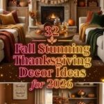 32 Fall Stunning Thanksgiving Decor Ideas for 2026 You Need to Try | Cozy Tablescapes, Warm Colors & Elegant Seasonal Details
