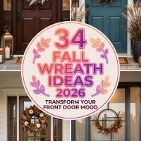 34 Fall Wreath Ideas 2026 | Beautiful Front Door Wreaths with Autumn Foliage, Dried Flowers, Pumpkins & Warm Seasonal Charm