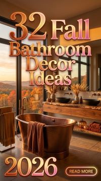 32 Fall Bathroom Decor Ideas for 2026 | Cozy Autumn Colors, Elegant Accessories, Natural Details & Spa-Like Seasonal Styling