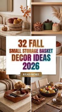 32 Fall Decor Ideas for a Small Storage Basket 2026 | Cozy Baskets, Seasonal Accents, Blankets & Stylish Home Organization