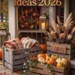 32 Fall Decor Ideas for a Wooden Crate 2026 | Rustic Pumpkins, Dried Flowers, Lanterns & Cozy Autumn Displays