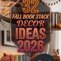 32 Fall Decor Ideas for a Book Stack 2026 | Layered Books, Mini Pumpkins, Candles, Dried Florals & Cozy Seasonal Accents