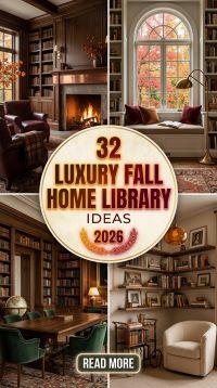 32 Luxury Fall Home Library Ideas 2026 for Homes | Elegant Reading Spaces Every Book Lover Will Treasure