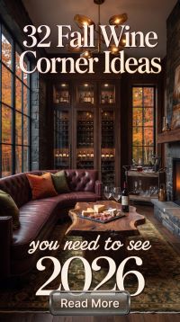 32 Fall Wine Corner Ideas 2026 for Homes | Boutique Cellar Inspiration for Stylish Entertaining
