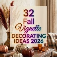 32 Stunning Fall Vignette Decorating Ideas for 2026 | Cozy Layers, Pumpkins, Candles & Elegant Seasonal Displays