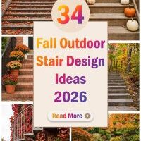 34 Fall Outdoor Stair Design Ideas 2026 | Stylish Railings, Durable Steps, Warm Lighting & Beautiful Safety Features