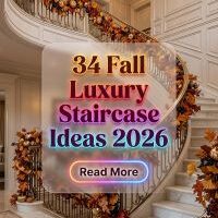 34 Fall Luxury Staircase Ideas 2026 for Homes | Grand Entryway Designs That Impress Every Guest