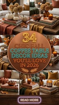 34 Chic Fall Coffee Table Decor Ideas You'll Love in 2026 for Homes | Cozy & Elegant Living Room Inspiration