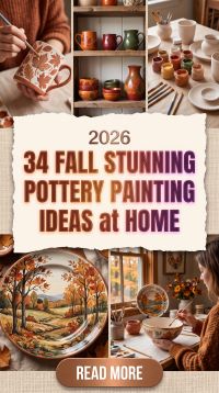 34 Fall Pottery Painting Ideas 2026 | Beautiful Pumpkin Designs, Leaf Patterns, Cozy Colors & Handmade Home Decor Inspiration