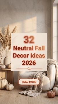 32 Neutral Fall Decor for Homes That Want a Softer Look 2026 | Beige Tones, Natural Wood & Minimal Autumn Details