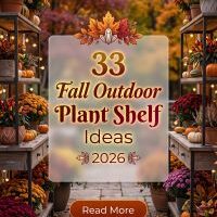 33 Fall Outdoor Plant Shelf Ideas 2026 | Beautiful Potted Plants, Rustic Shelves, Lanterns & Warm Seasonal Garden Accents