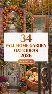 34 Fall Home Garden Gate Ideas 2026 | Elegant Entrances, Natural Materials, Warm Lighting & Seasonal Garden Details