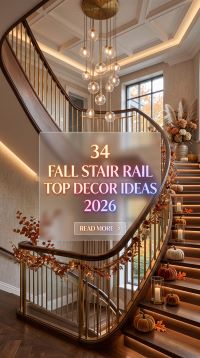 34 Fall Staircase Rail Decor Ideas 2026 | Beautiful Seasonal Displays for Elegant & Cozy Home Entrances