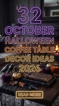October Halloween Decor for a Small Coffee Table 2026 | 32 Easy Ideas With Pumpkins, Candles, Black Accents & Spooky Details