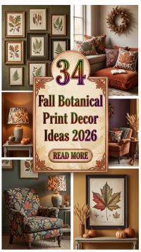 Fall Botanical Print Decor Ideas 2026 | 34 Easy Ways to Add Vintage Nature Charm With Leaves, Florals & Earthy Tones