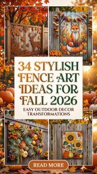 34 Fall Fence Art and Decor Ideas 2026 at Home for Creating a Cozy, Creative, Stylish, and Welcoming Outdoor Space With Seasonal Colors and Easy Decorating Touches