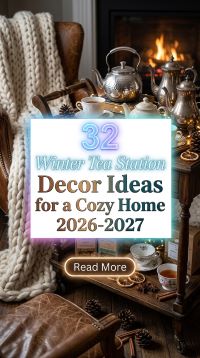 32 On-Trend Winter Tea Station Decor Ideas for a Cozy, Stylish and Instagram-Worthy Home 2026-2027