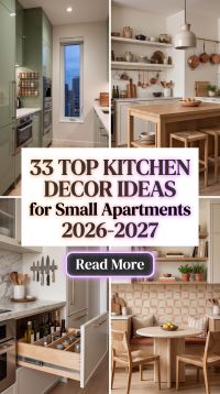 33 On-Trend Kitchen Decor Ideas for Small Apartments to Create a Cozy, Modern and Stylish Space 2026-2027