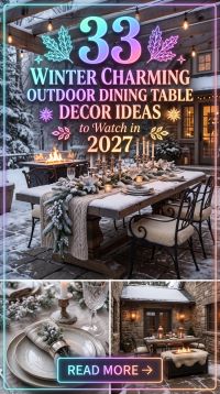 33 Enchanting Winter Outdoor Tablescape Ideas to Turn Your Dining Area Into a Cozy Evening Escape 2027