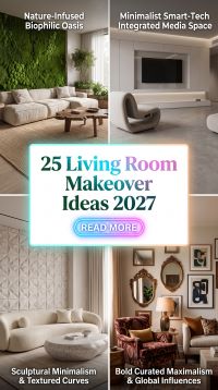 25 Amazing Living Room Makeover Ideas 2027 That Instantly Transform Your Space With Stylish Furniture, Cozy Textures, Beautiful Lighting, Modern Colors and Pinterest-Worthy Decor
