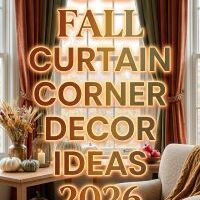 32 Fall Curtain Corner Decor Ideas 2026 | Cozy Curtains, Plants, Accent Chairs, Lamps & Beautiful Autumn Details