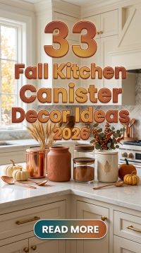 33 Fall Kitchen Canister Styling Ideas 2026 | Modern Labels, Neutral Tones, Pumpkins & Elegant Seasonal Accents