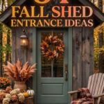 34 Fall Shed Entrance Ideas 2026 | Stylish Garden Sheds With Cozy Pathways, Natural Materials & Elegant Autumn Decor
