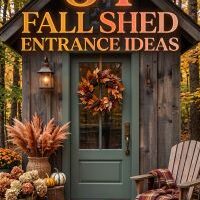 34 Fall Shed Entrance Ideas 2026 | Stylish Garden Sheds With Cozy Pathways, Natural Materials & Elegant Autumn Decor