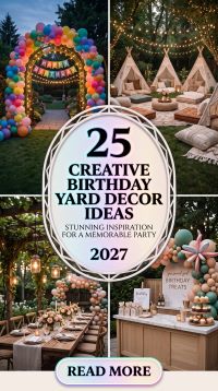 25 How to Upgrade Your Birthday Yard Decor in 2027 With Creative Balloons, DIY Backdrops, String Lights, Colorful Tables, Garden Flowers, Outdoor Seating and Personalized Party Details for a Stylish Celebration