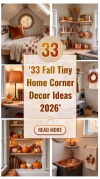 33 Fall Tiny Home Corner Styling Ideas 2026 | Compact Furniture, Warm Lighting, Plants & Beautiful Seasonal Details