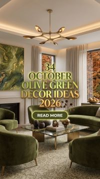 34 October Decor With Olive Green Accents 2026 | Modern Walls, Soft Textiles, Natural Materials & Sophisticated Seasonal Styling