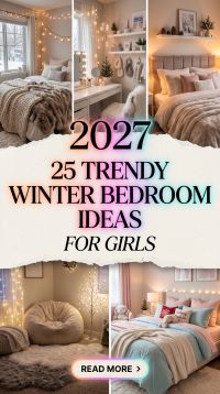 25 Winter Cozy Girl’s Bedroom Decor Ideas 2027 With Fluffy Bedding, Warm Fairy Lights, Plush Rugs, Pastel Colors, Cute Wall Art and Stylish Accessories for a Trendy Bedroom Makeover