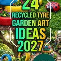 24 Upcycled Garden Decor Ideas Using Old Tyres, Colorful Planters, Creative Flower Displays, Whimsical Sculptures and Eco-Friendly DIY Designs to Transform Your Backyard Into a Beautiful, Sustainable Outdoor Retreat