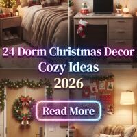 24 Cozy Dorm Christmas Decor Ideas That Transform a Small Room Into a Magical Holiday Retreat With Fairy Lights, Mini Trees, Garlands, Stockings, Soft Textiles and Festive Personal Touches