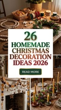 26 Homemade Christmas Decoration Ideas 2026 That Fill Your Home With Cozy Handmade Charm, Personal Memories, Natural Textures, Warm Lighting and Beautiful DIY Holiday Details